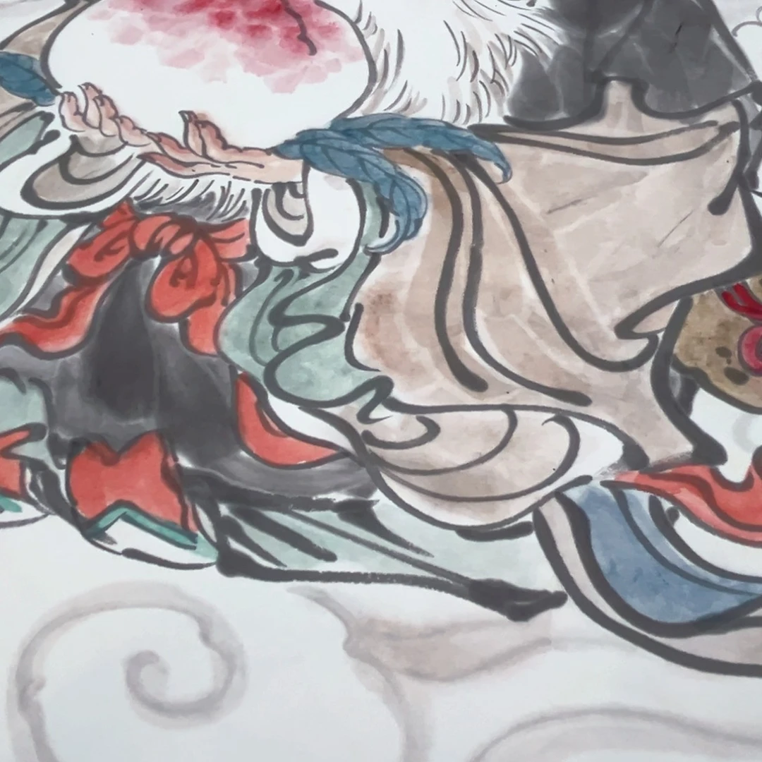 春***光国画毛老师四尺斗方人物冯1