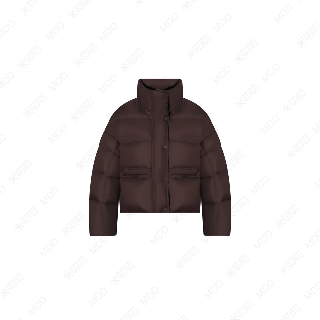 2025新款白鹅绒短款时尚立领羽绒服6788