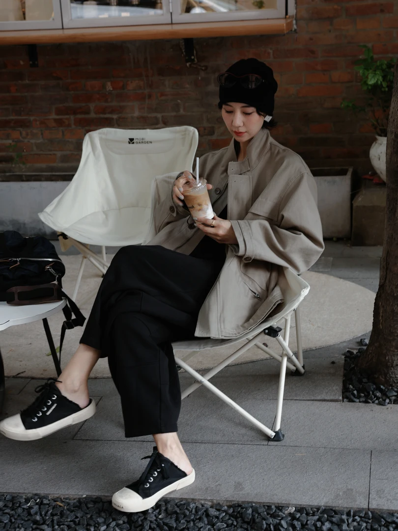 TT设计师【小格调】日系高级感简约设计毛圈针织纯棉弯刀裤TT190848