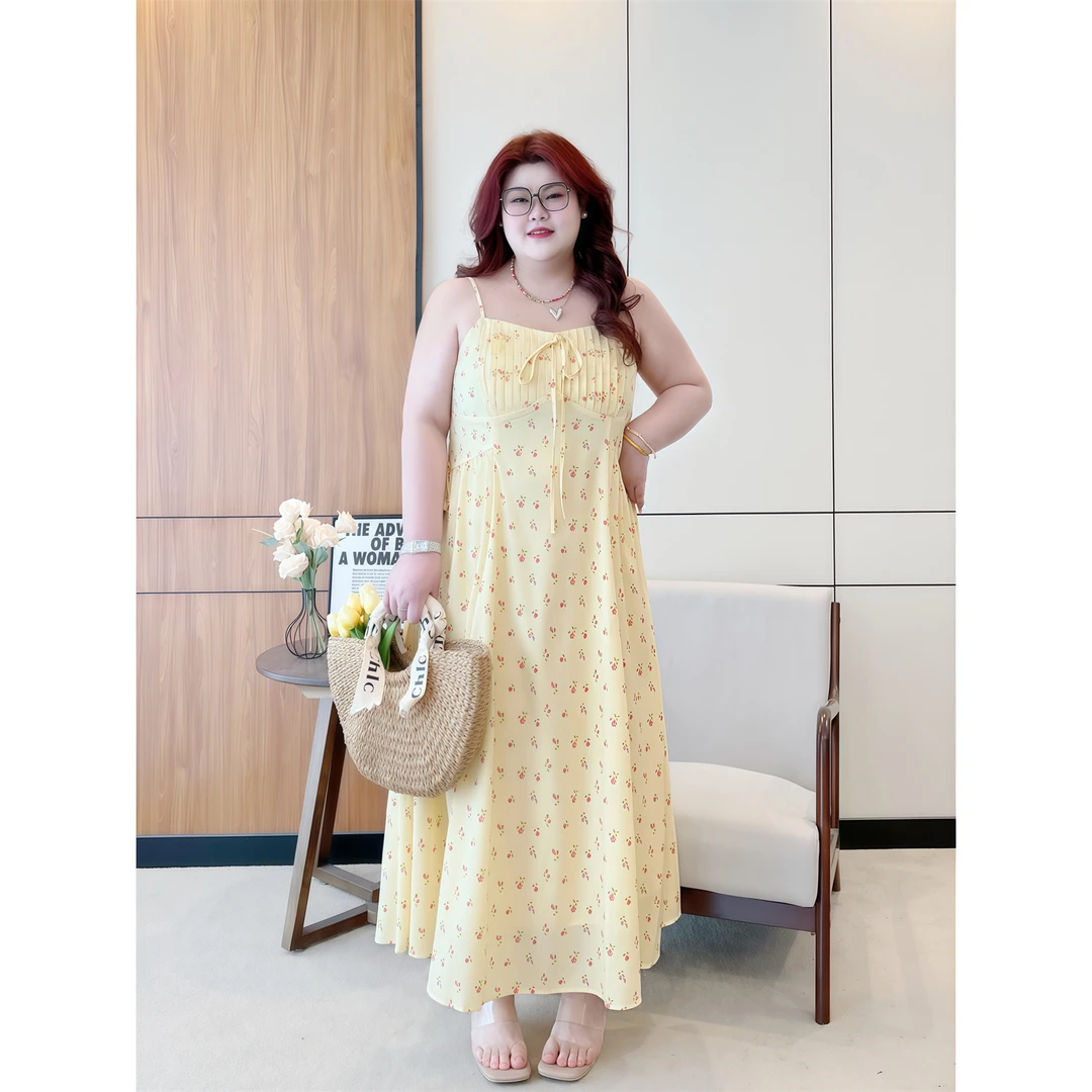 断码捡漏X绒雪慕樱 / 法式庄园夏日清凉吊带连衣裙14850花契大码