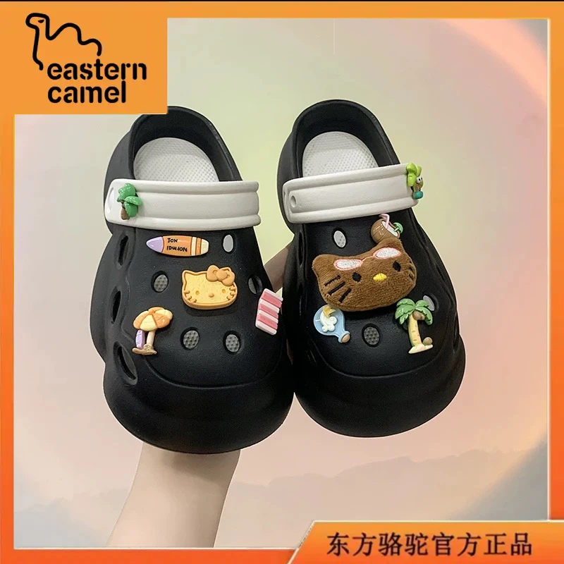 东方骆驼女款凉鞋夏季个性外穿防滑凉拖鞋女士时尚休闲百搭洞洞鞋