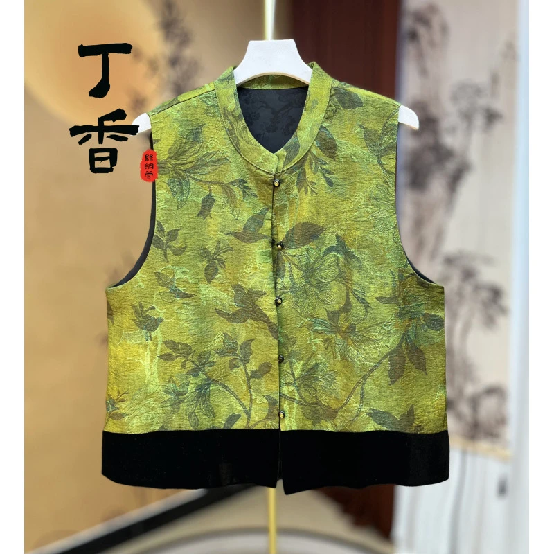 518新款时尚潮流经典荷花双面穿马甲女