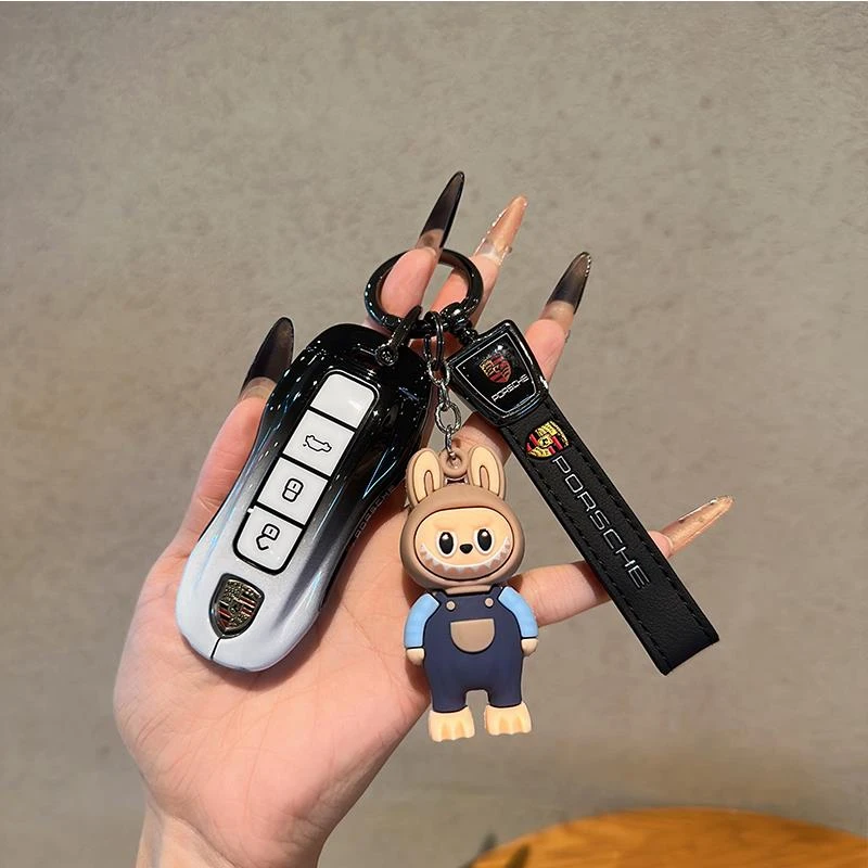 适用于保时捷Panamera帕拉梅拉卡宴包Macan/Taycan车钥匙套718扣