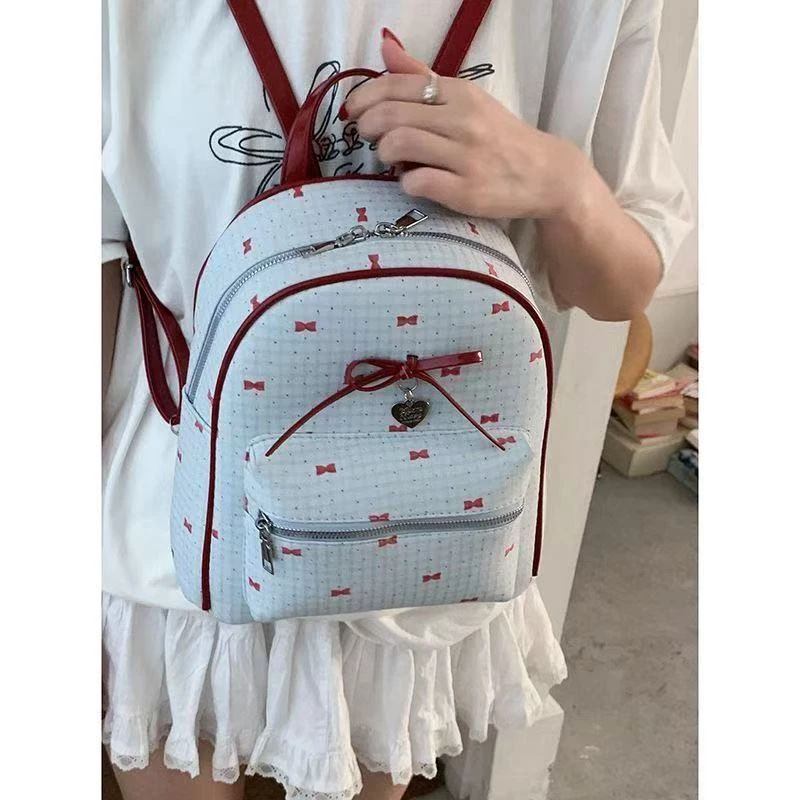 【阿芳粉丝专享】2025新款时尚学院风双肩包包女蝴蝶结通勤包
