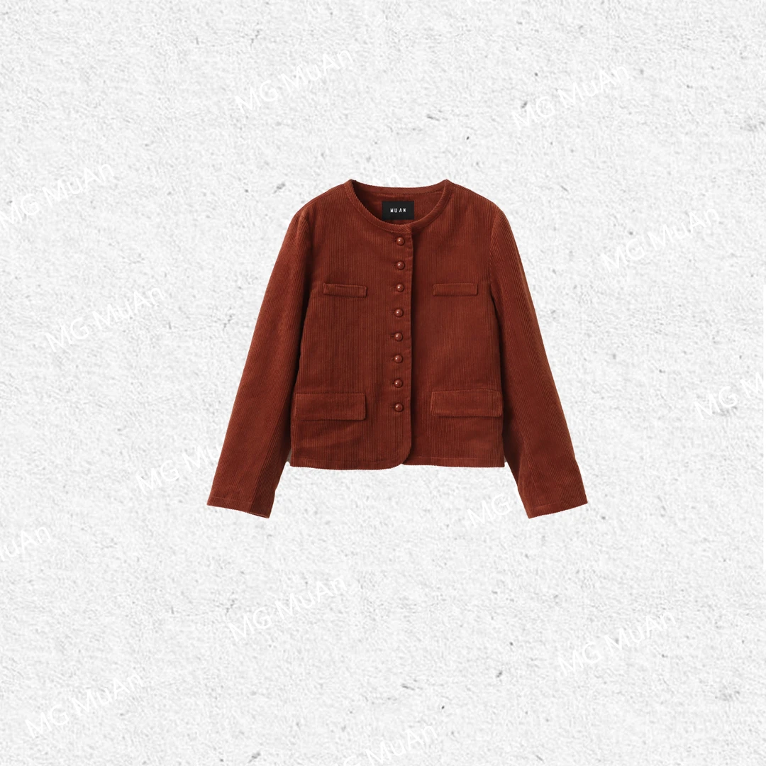 JADE阿毛：【小复古外套】定制中古长袖灯芯绒小香外套上衣YJ-23570