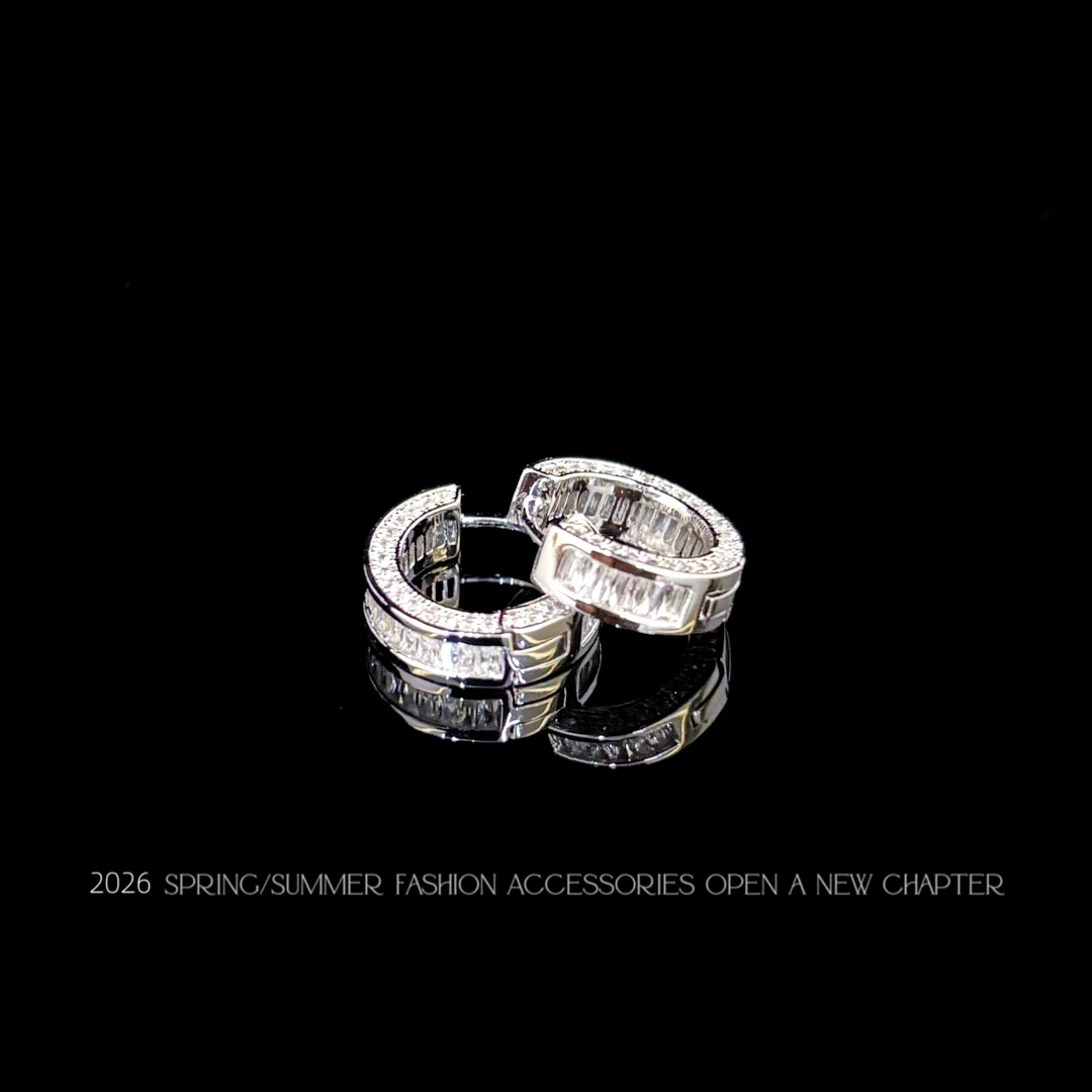 铜合金耳饰 镀白金 2026款G2020【星阶环】BOBAOLI 耳环