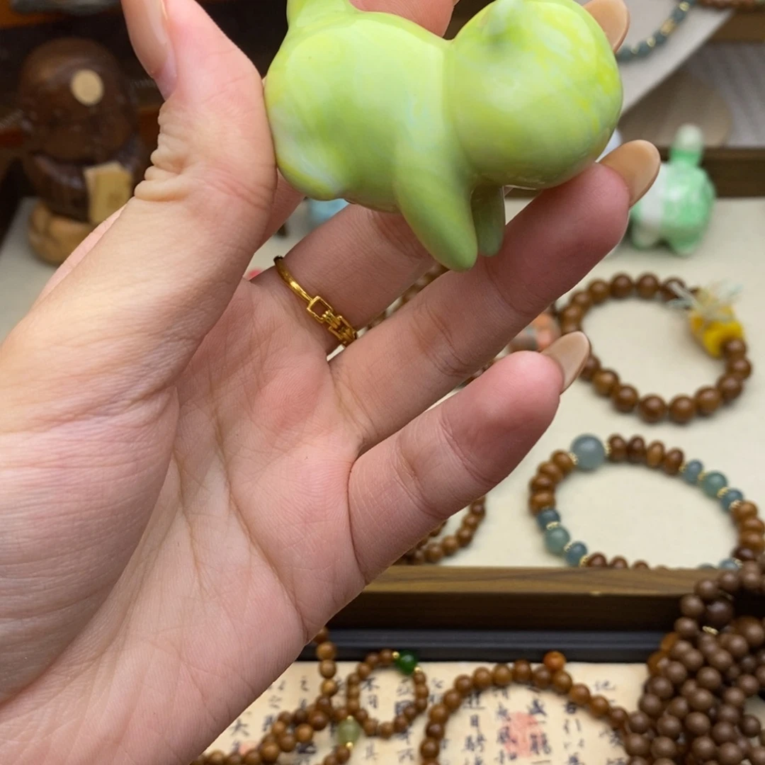 库克手串未镶嵌绿猫