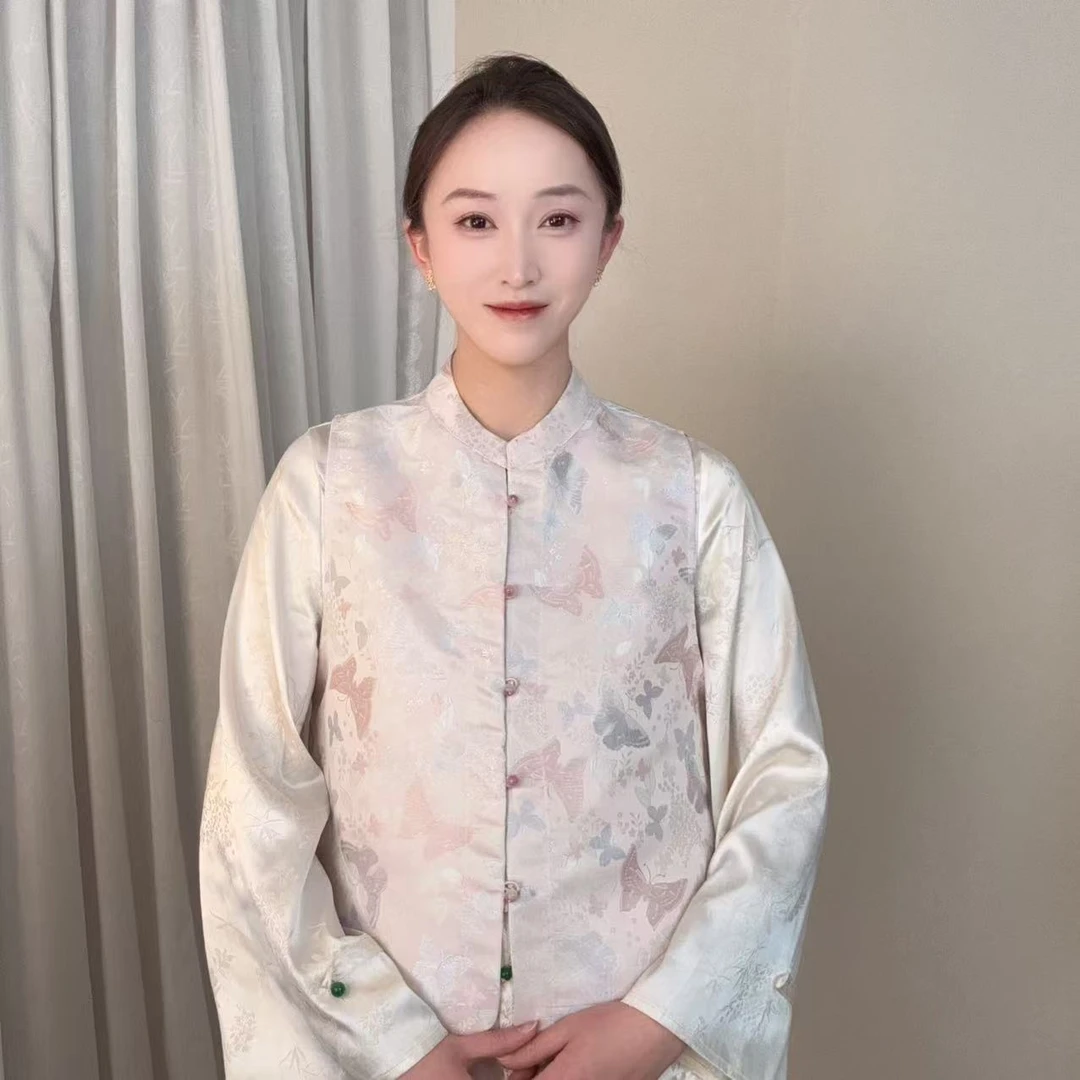 【梦蝶】2025新款新中式国风宋锦提花马甲yp