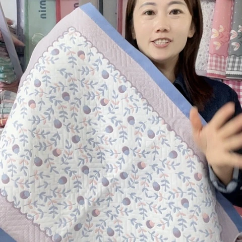 棉纱布蓝色果实累累