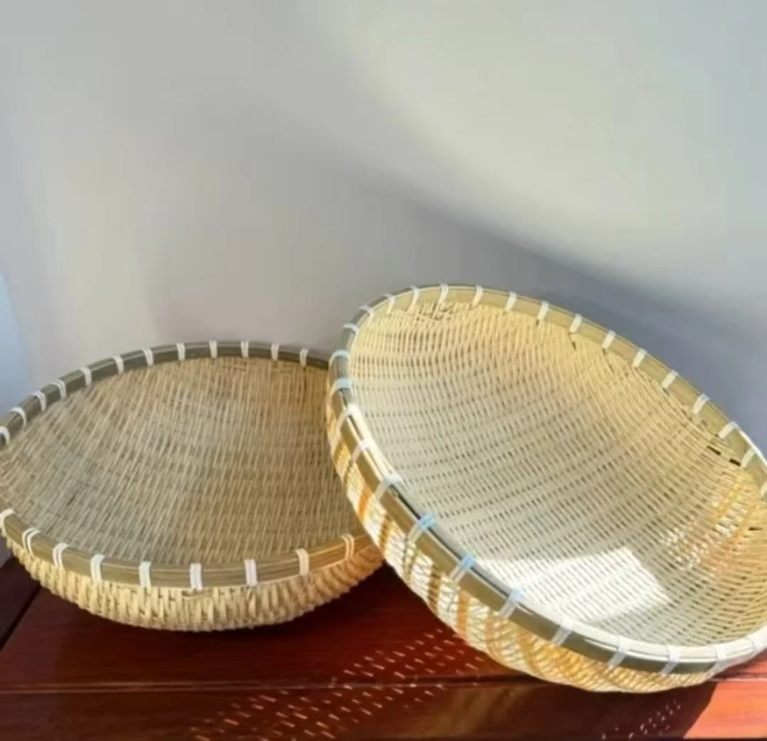 竹编馒头筐 发两个33/36厘米天然环保家用纯手工纯手工