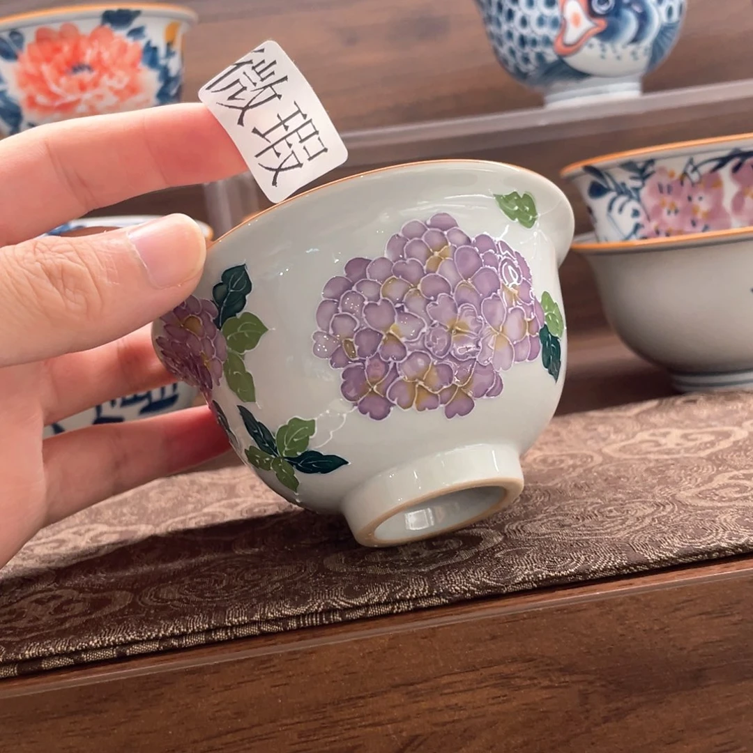 釉下手绘茶具微瑕