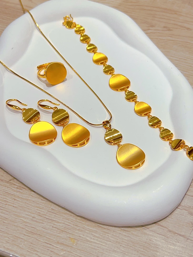 铜项链 【MissAy】铜合金套装百搭项链气质耳钉小众606