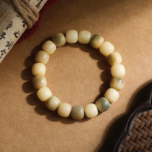 （桃）11×10mm小青柠单圈菩提手串一条