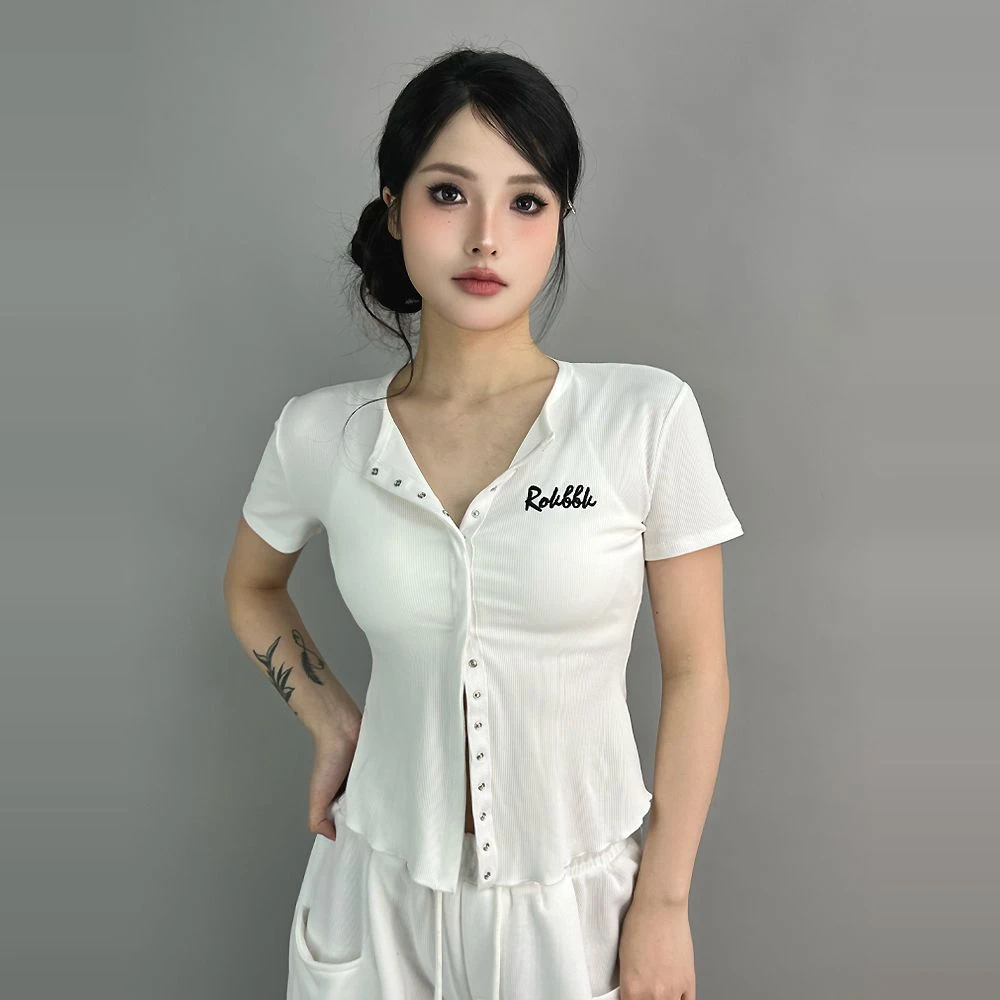 修身显瘦短袖上衣女夏季新款时尚休闲爵士舞jazz辣妹百搭小众T恤