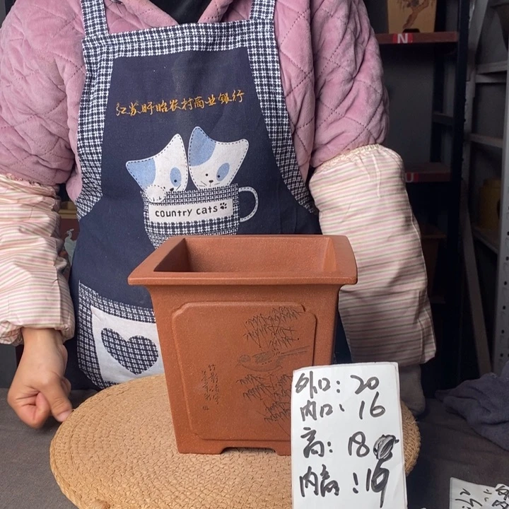 紫砂紫砂花盆一物一拍