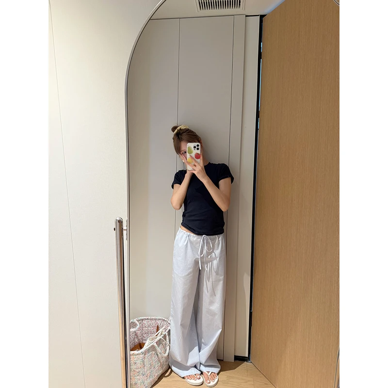 【 静谧蓝】100棉舒适自在高品质面料休闲条纹裤1129