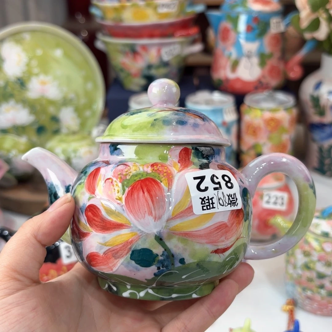 景德镇手绘高温釉下彩陶瓷茶具