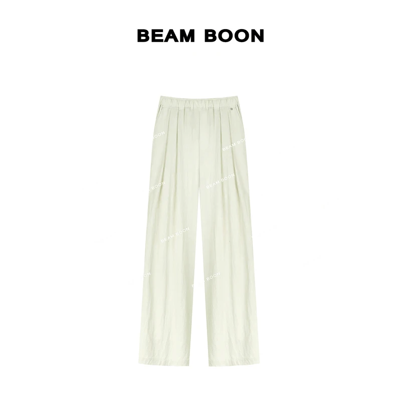 Beam Boon|【空气山本裤】微皱肌理立裁捏褶垂感亲肤山本宽松直筒裤
