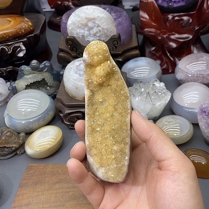 摆件未镶嵌紫晶黄水晶