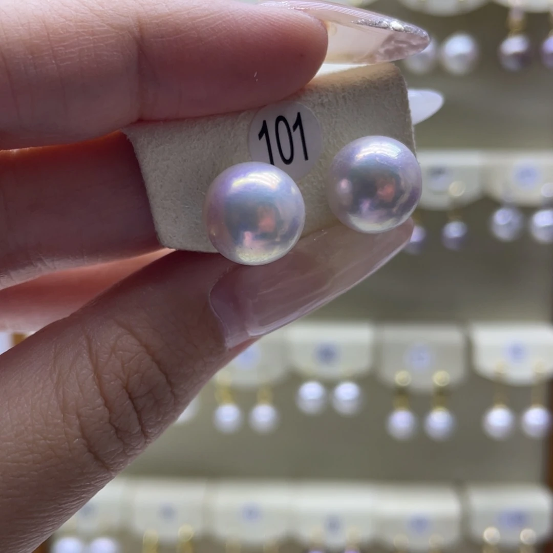 淡水珍珠耳饰18K金镶嵌