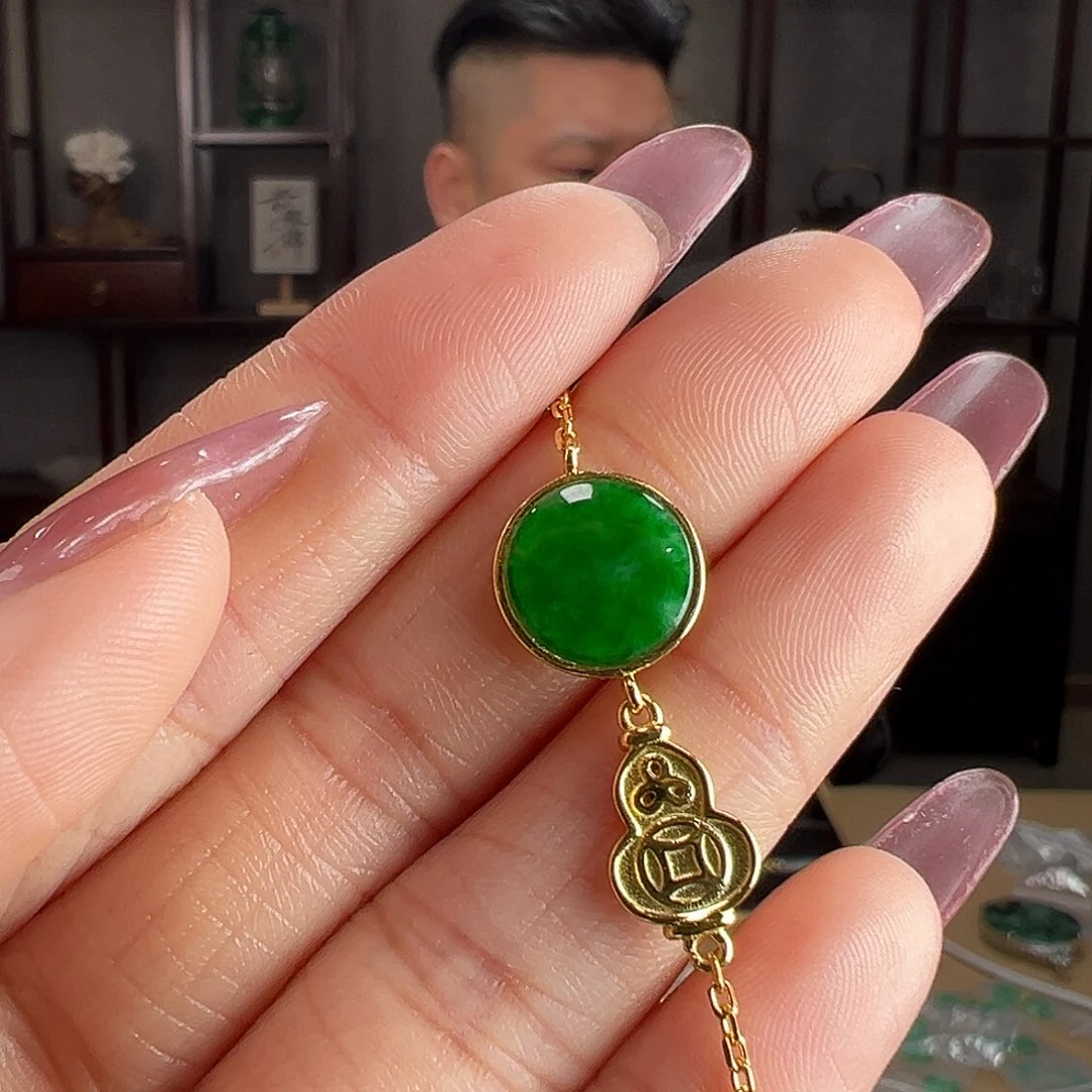 翡翠银S925镶嵌手链手链