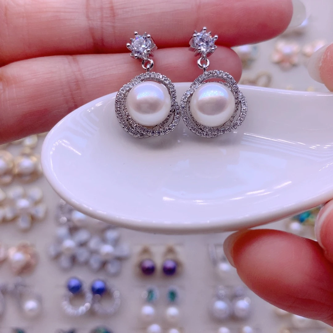 淡水珍珠合金耳饰