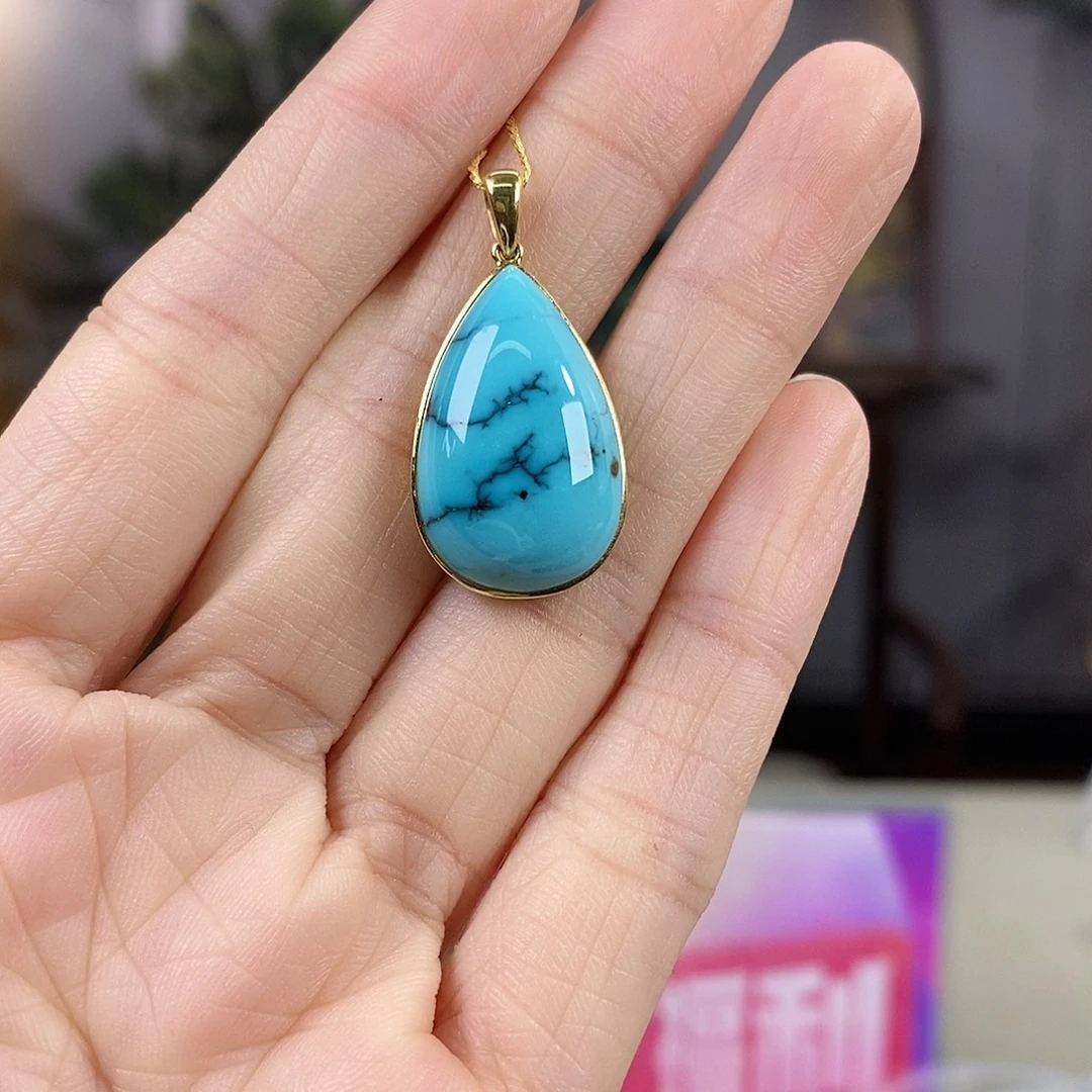 绿松石18K金镶嵌珠宝奇石