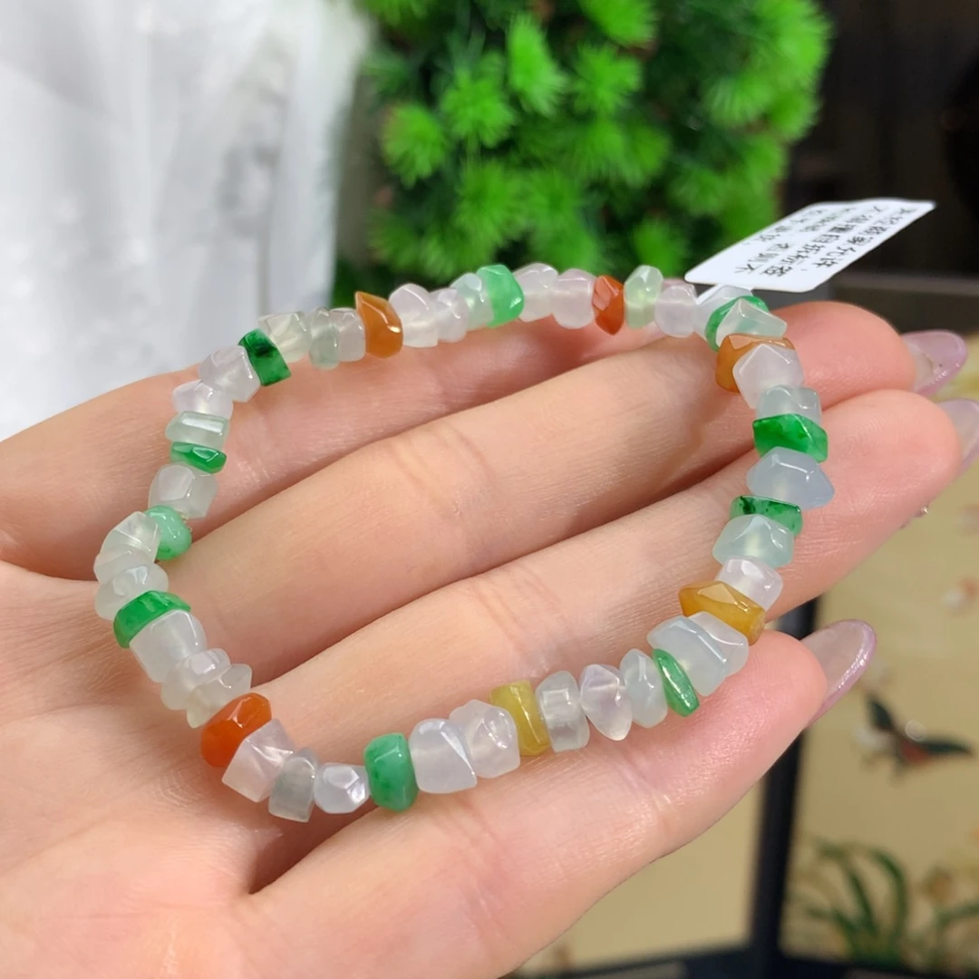 翡翠颈饰未镶嵌随形多宝手链