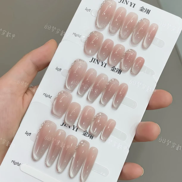 【云中歌】新款纯手工穿戴甲高级轻奢穿戴式美甲贴长款显白百搭美甲