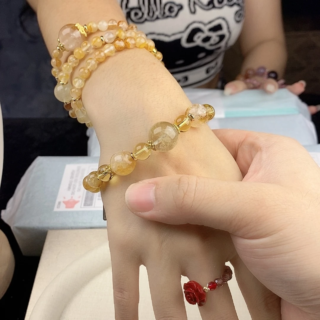 手链水晶银S925镀金镶嵌