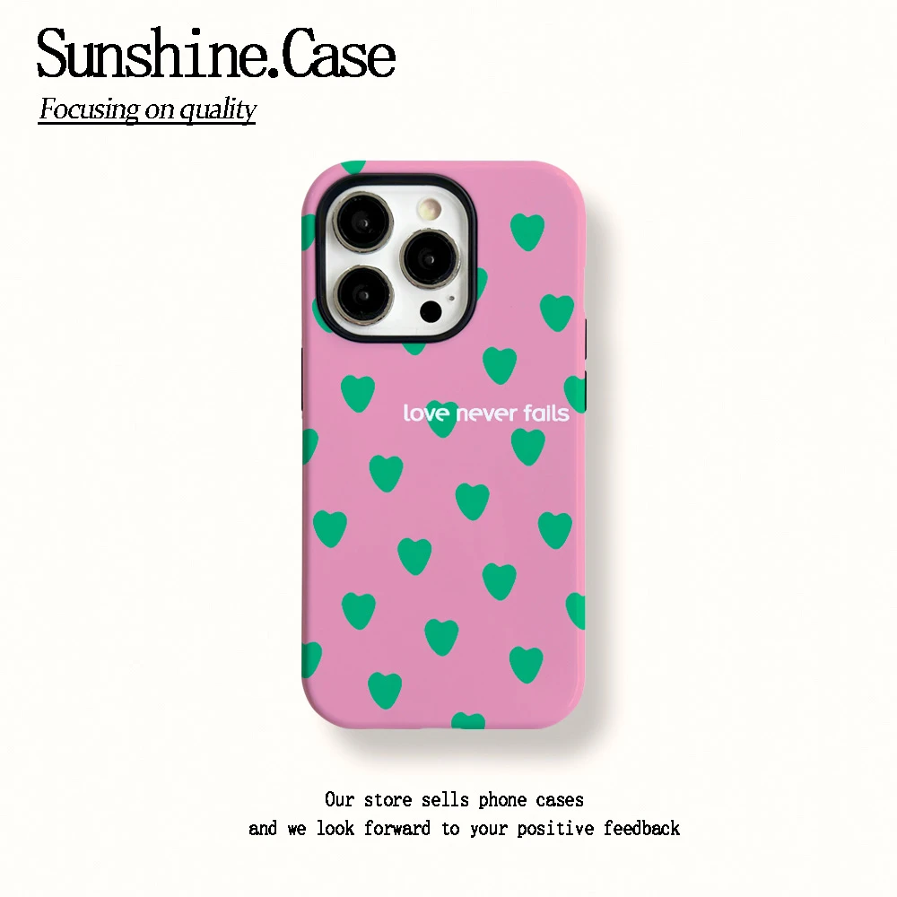 菲林二合一适用苹果华为vivo小米oppo手机壳粉底绿心15PRO/14