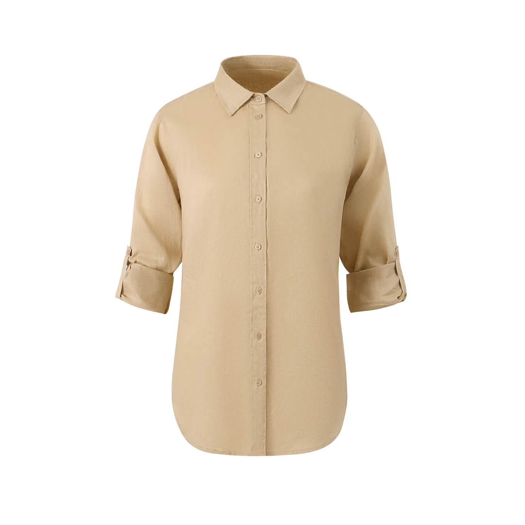 『朱小姐』女士经典款亚麻衬衣  F916