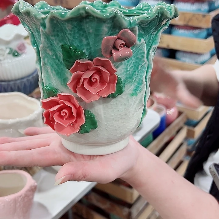 有孔，凑单福利满10元发货陶瓷多肉花盆！