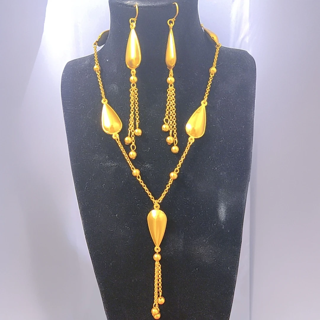 铜合金项链 0098项链耳环戒指手链法式百搭素款项链金色