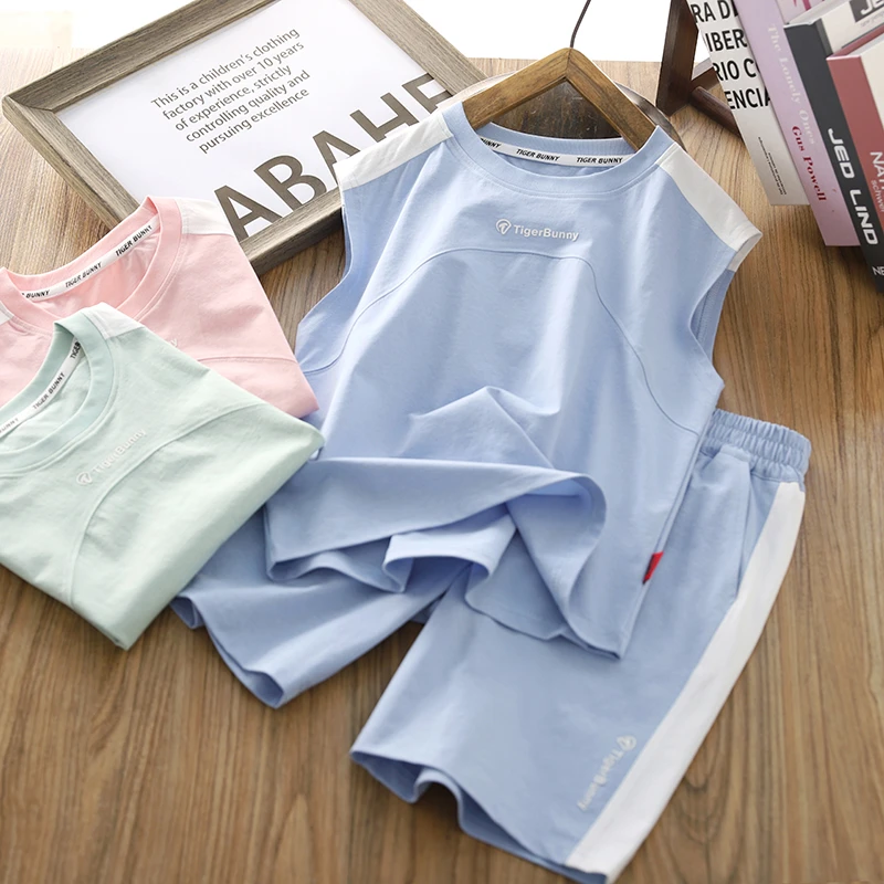 男童背心套装2025夏季新款儿童薄款无袖T恤短裤五分裤两件套衣服