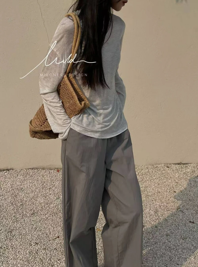 mildness@E2552 韩系简约百搭休闲圆领防晒T恤（百百天丝 衣长61）