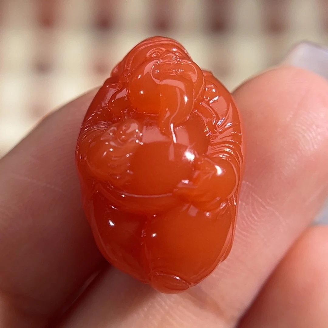 南红玛瑙未镶嵌财神 14.5x21.6mm