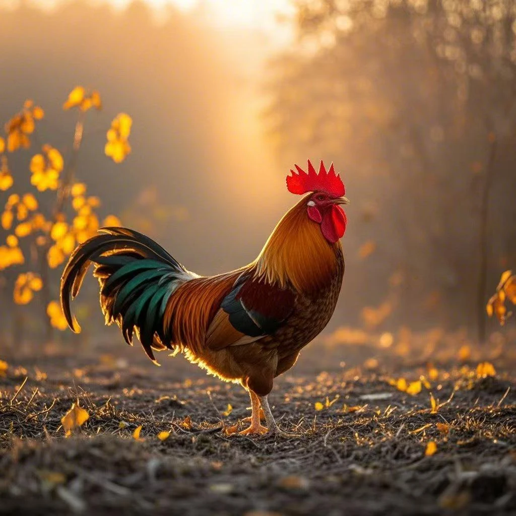 宠物鸡 红公鸡 12只