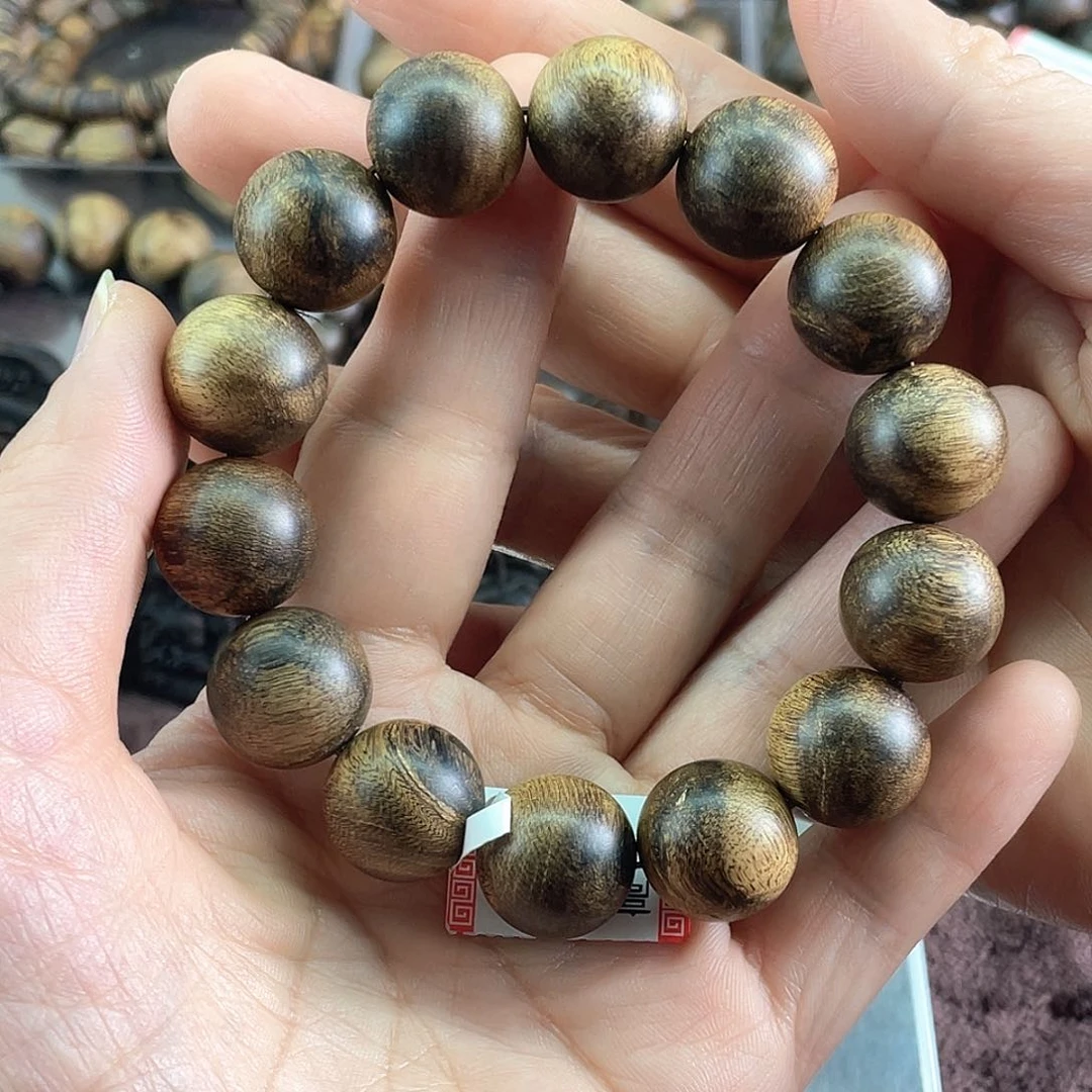 手串沉香逐*人越南芽庄白棋虎斑留疤