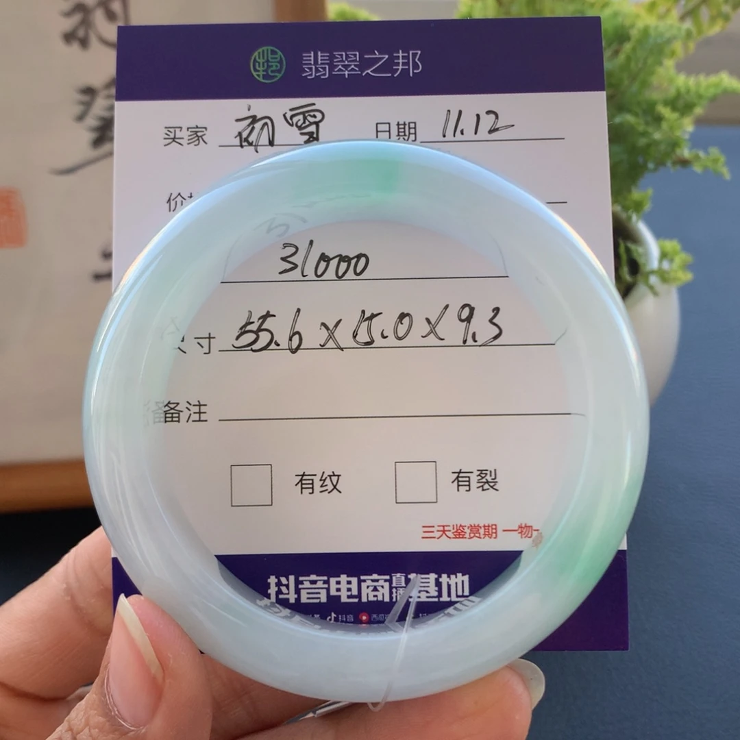 初***雪翡翠未镶嵌手镯翡翠手镯55+