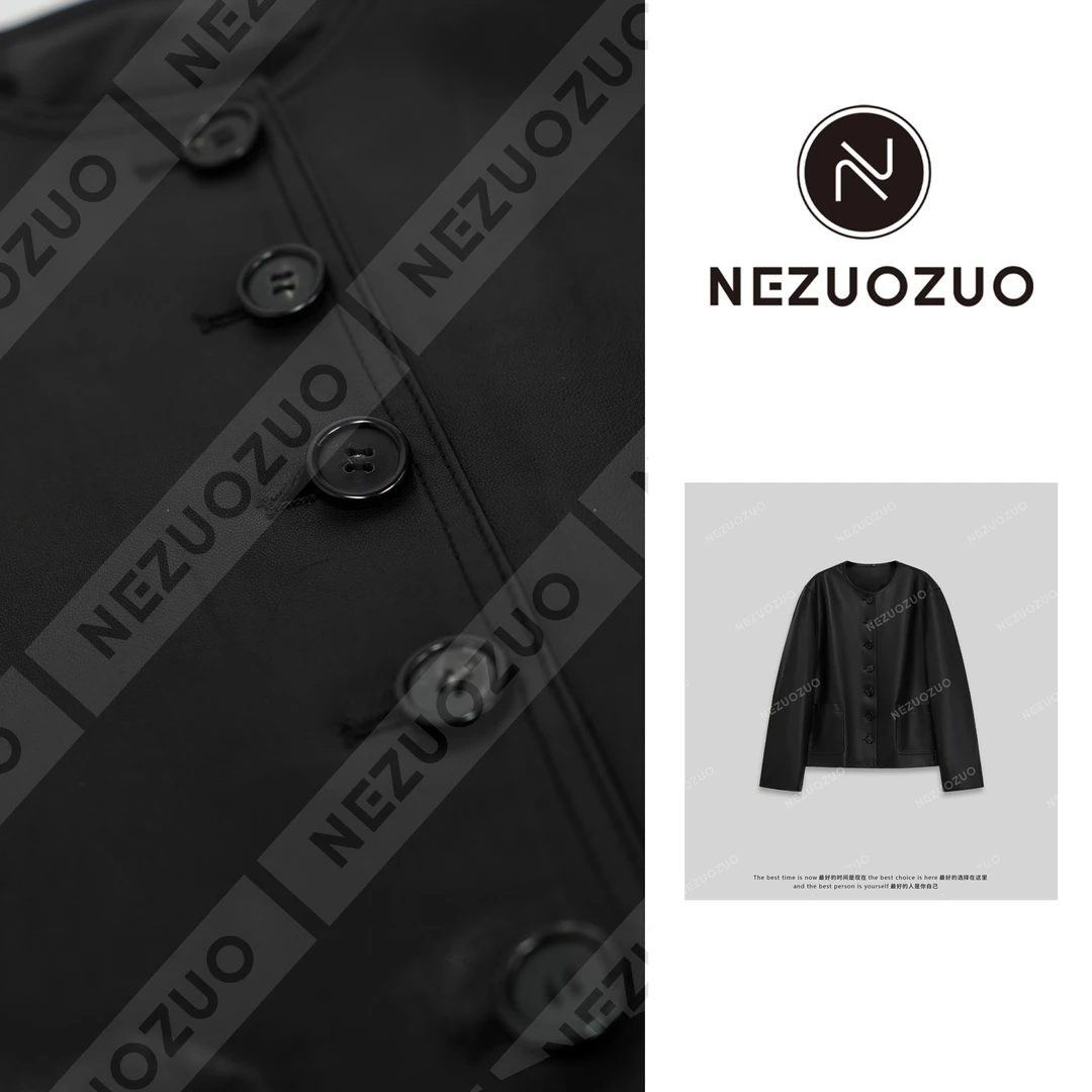 NEZUOZUO【小香风皮衣】老钱风进口植鞣绵羊皮小香风高质感真皮皮衣