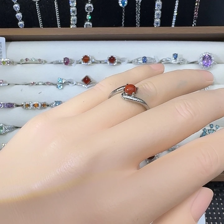 南红玛瑙合金戒指