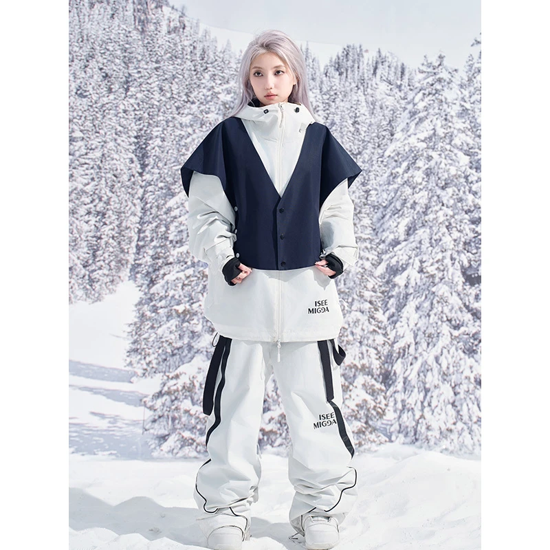 线下撤柜-ISEEMIGGA【蓝白水手】套装3L滑雪服防水防风男女同款X