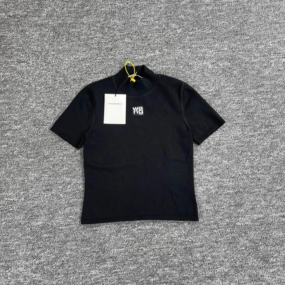 99新  8518/8524/alexander wang 半高领针织短款短袖/S码