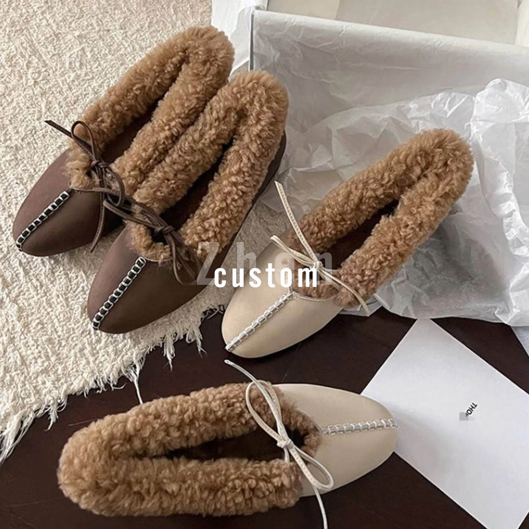 ZZ【蝶生】3CM内增高百搭通勤毛毛单鞋