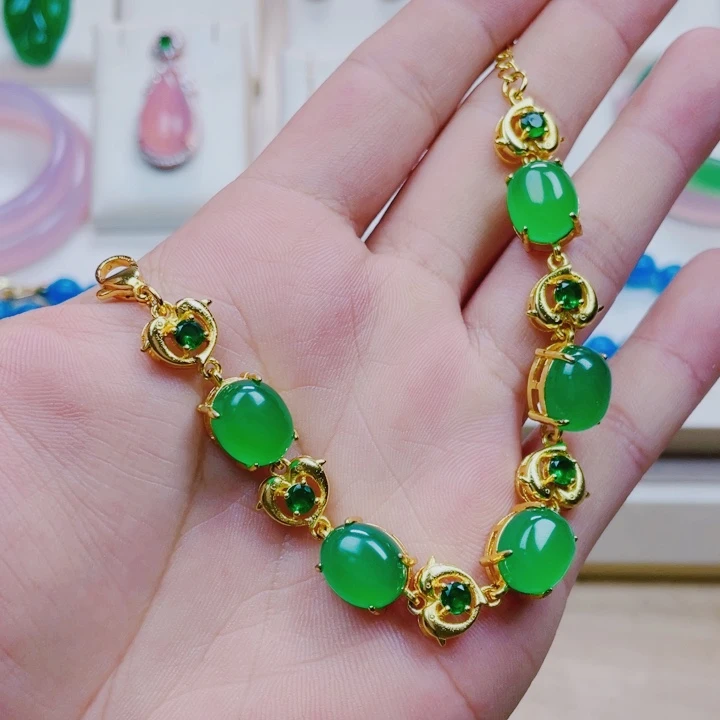 玛瑙/玉髓手链合金海豚手链