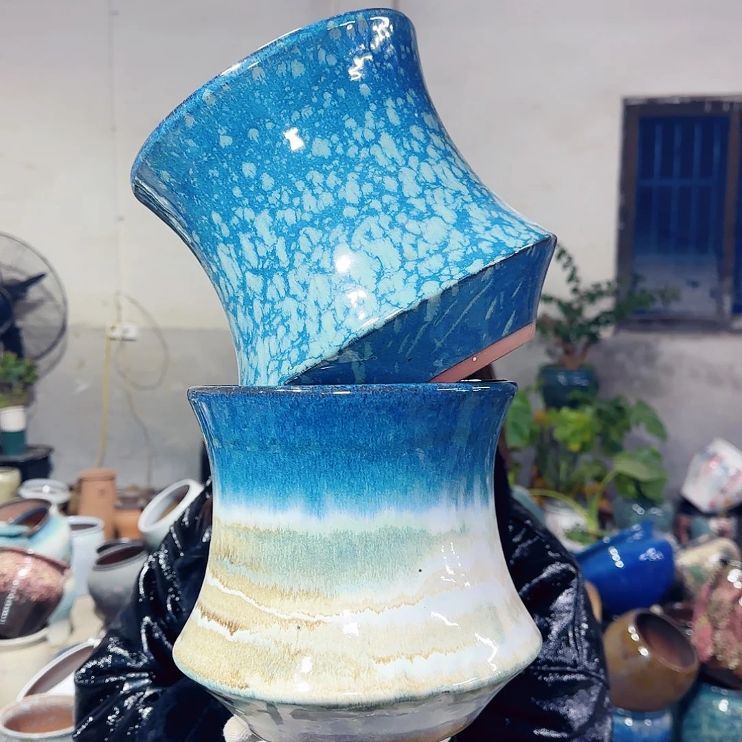 紫砂花盆高20口19