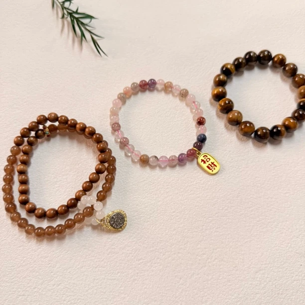 【六六中古】孤品水晶虎眼石手串套装ty3072