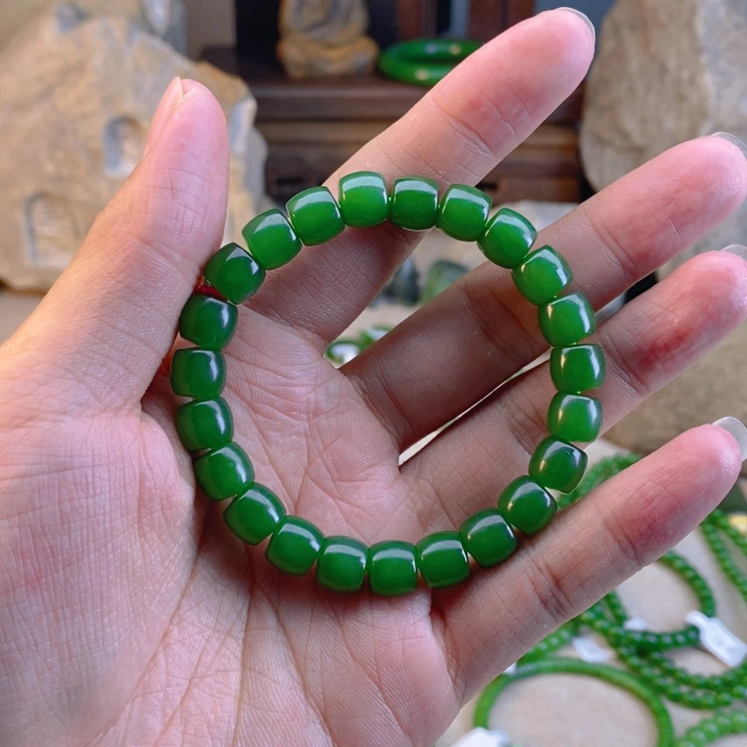 和田玉未镶嵌手链花****天