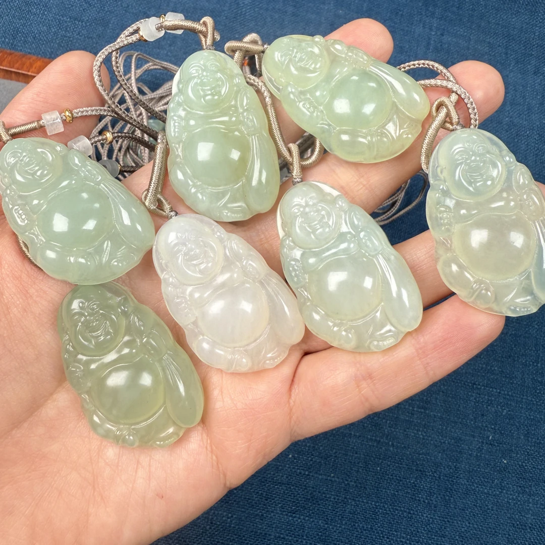 天然玉石岫玉佛公吊坠无优化多样性发货一个